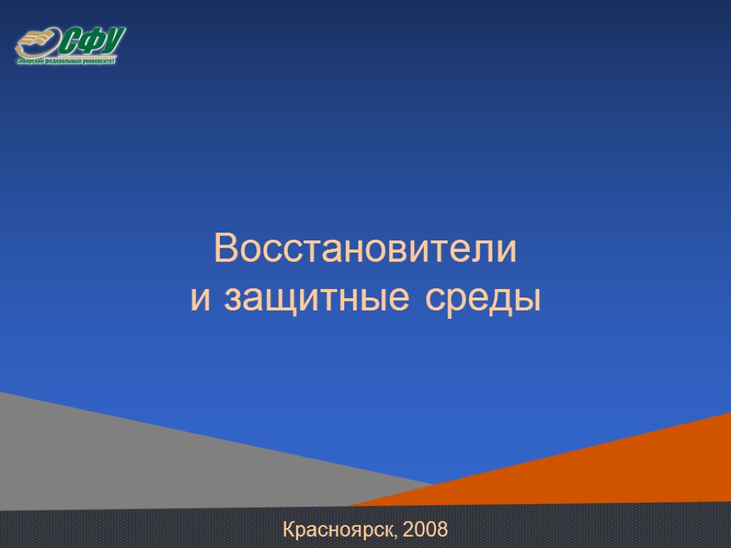 Восстановители и защитные среды Красноярск, 2008